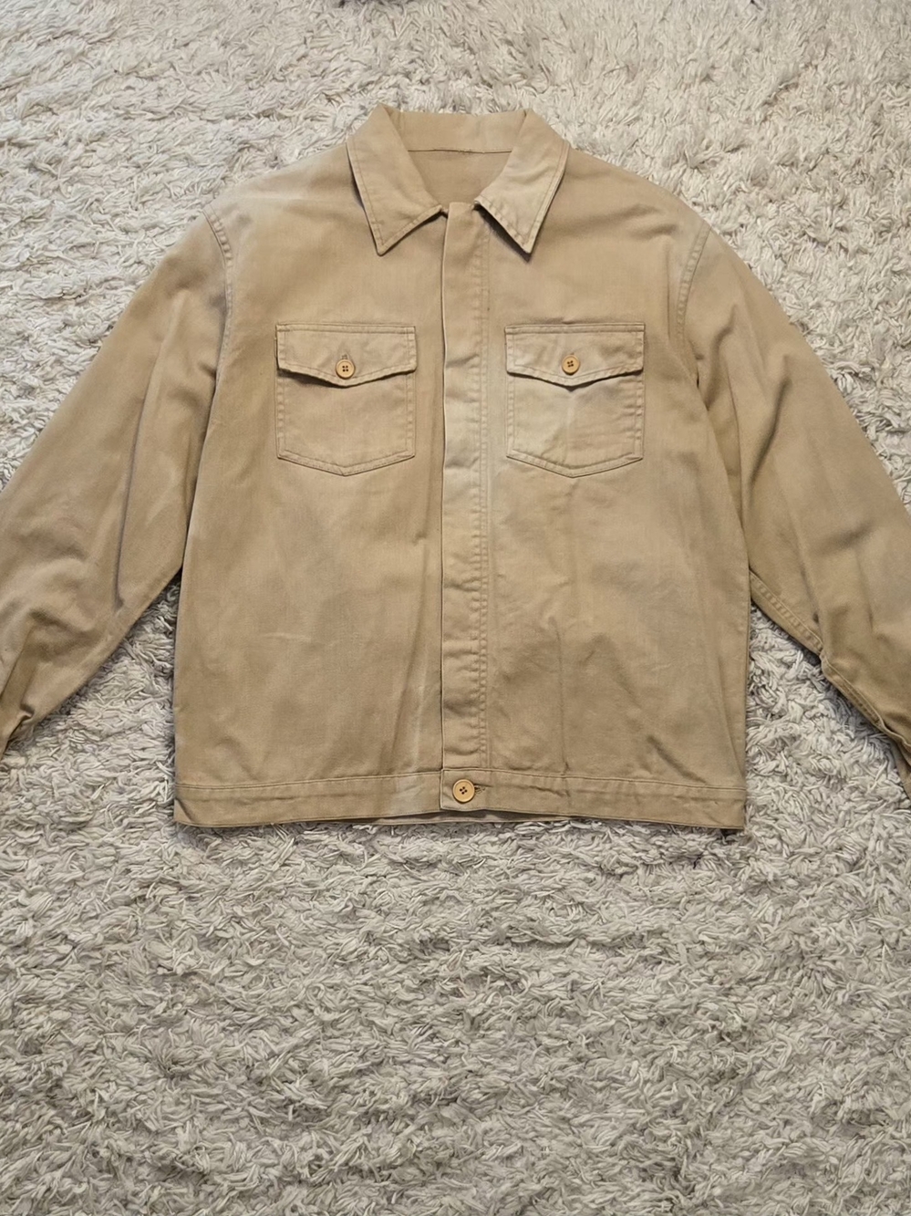 VTG 70s Italian Faded Two Pocket Work Jacket L